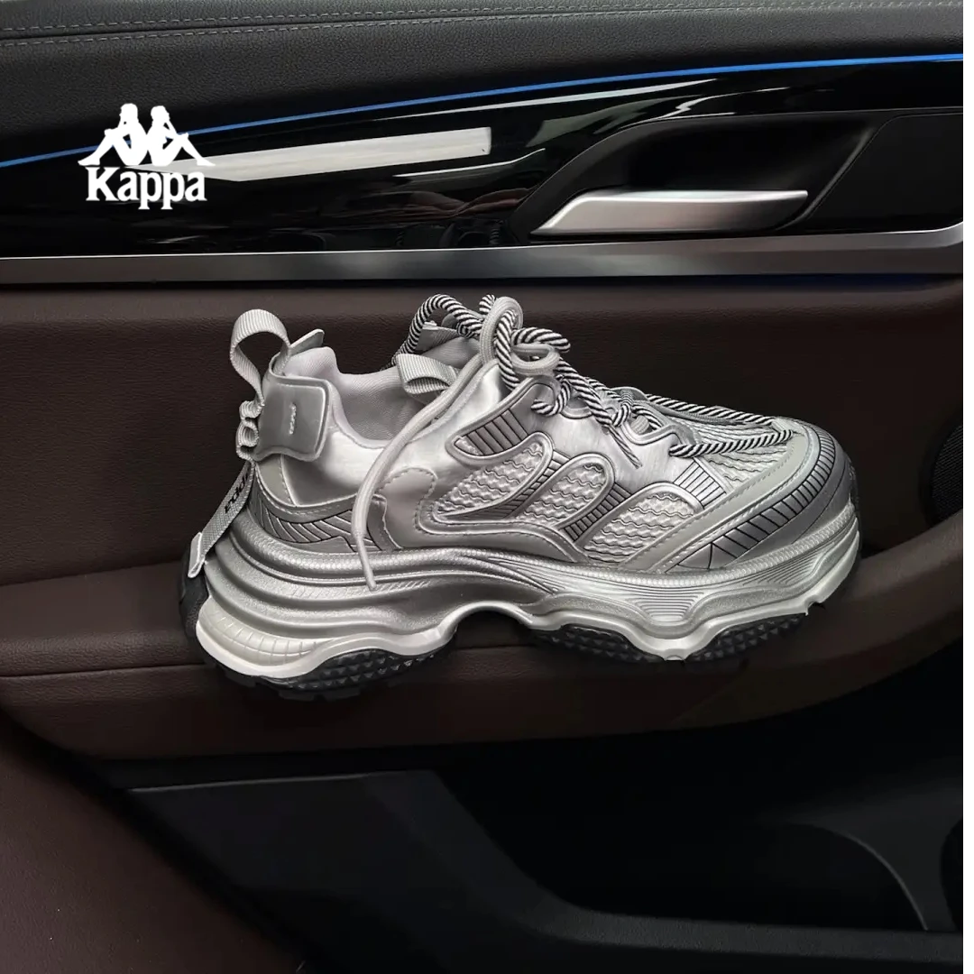 Kappa/卡帕【星球荒岛】银色老爹鞋冬季新款运动鞋厚底休闲鞋C62J