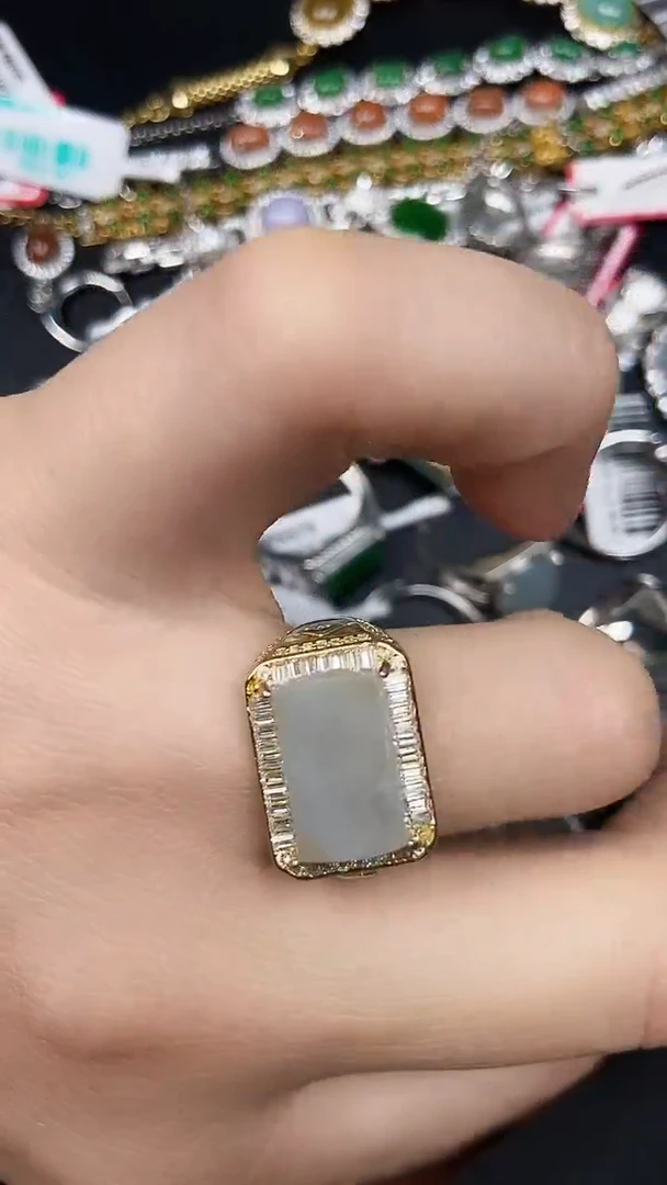 银S925镶嵌戒指翡翠2920