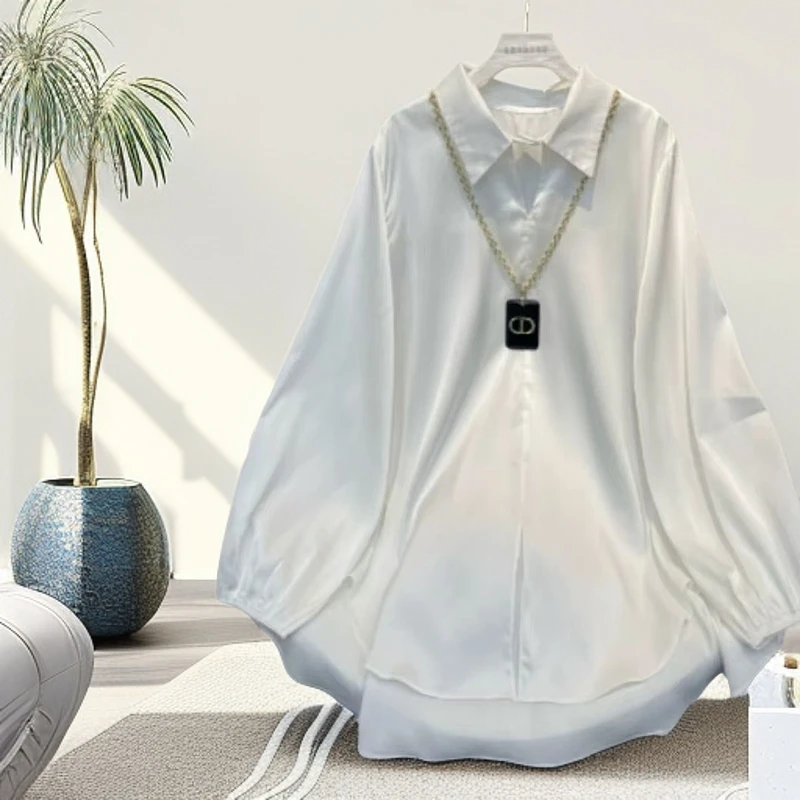 8603时尚洋气高级感休闲套头衬衫韩版新款宽松显瘦百搭上衣