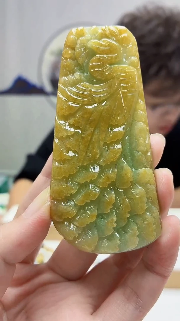 未镶嵌定制翡翠4688zm-毛货挂件凤凰17