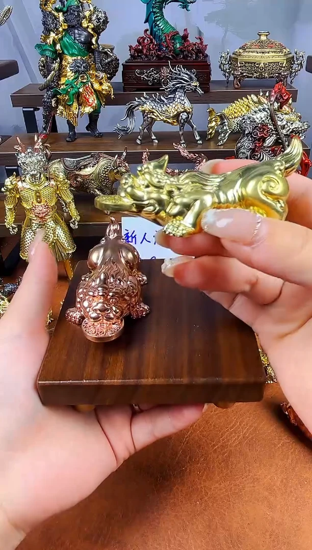 咬钱貔貅摆件实心黄铜