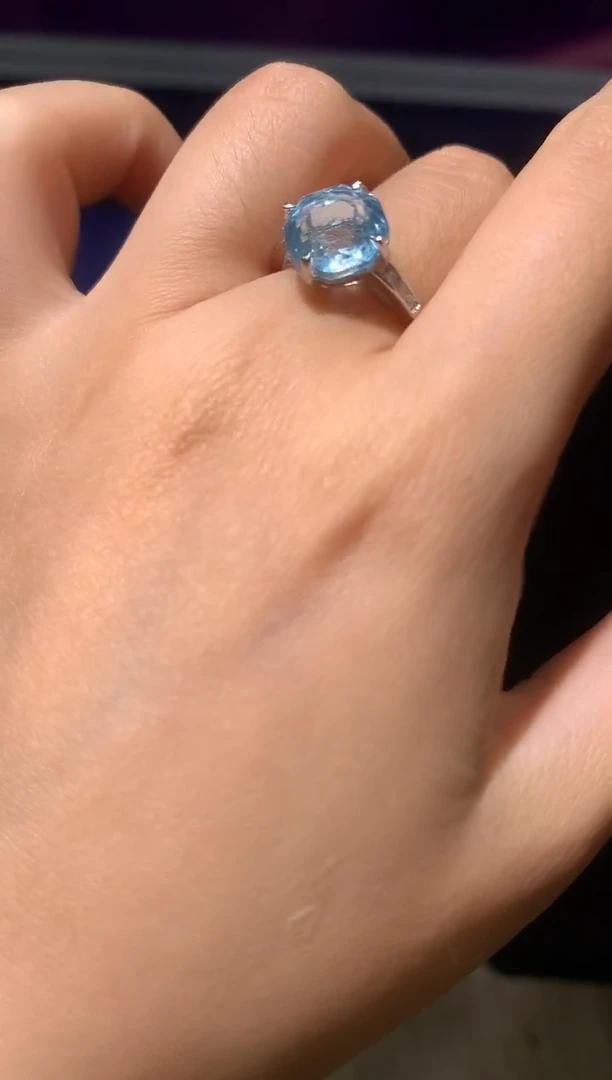 银S925镶嵌戒指托帕石【宝石世家严选】