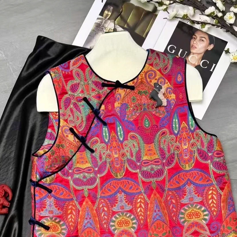 【金彩交辉】26早春新中式云锦自带玫瑰香气马甲上衣