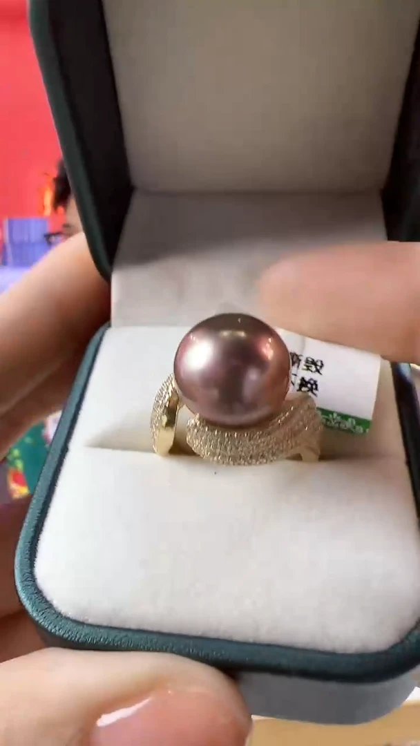 【闪购商品】淡水珍珠戒指未镶嵌两仪紫珠戒指