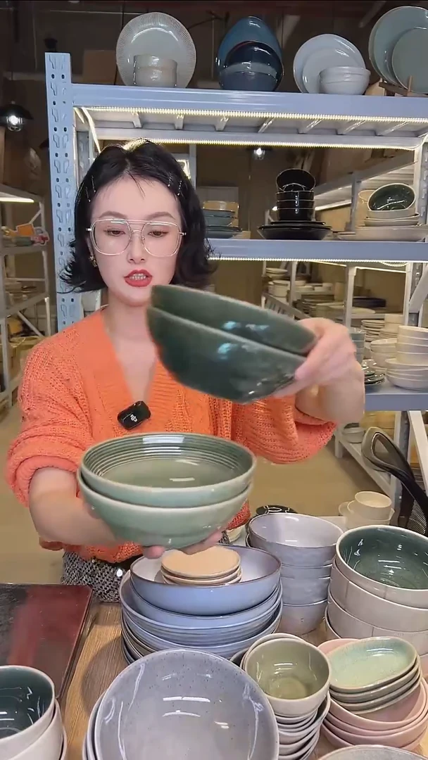 瓷71外贸尾货高温釉下彩陶瓷餐具默认微瑕