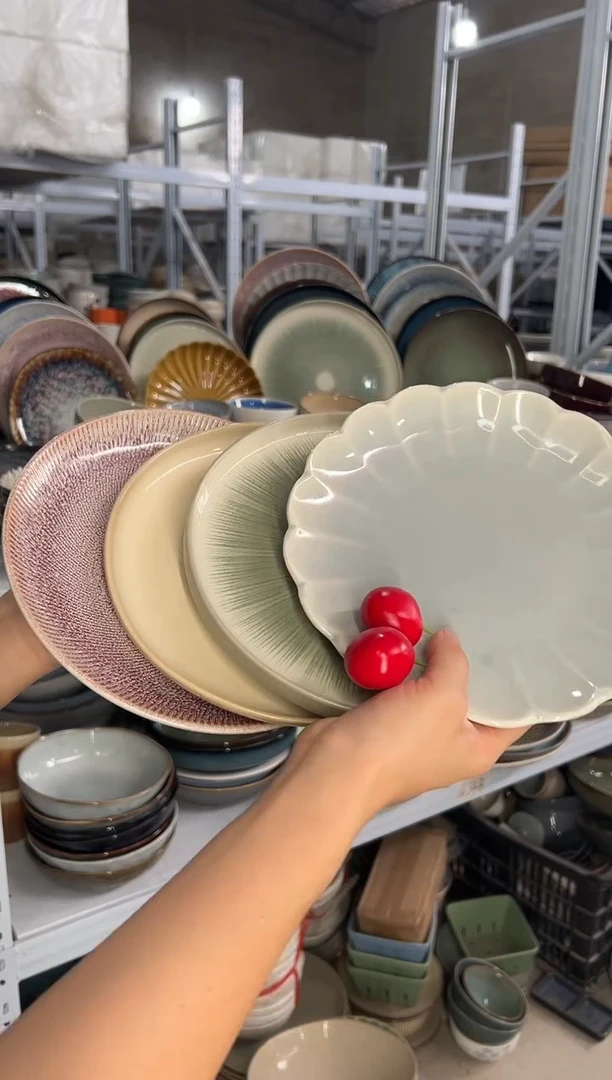 陶瓷外贸尾货瑕疵满20包邮X4 小盘8英寸