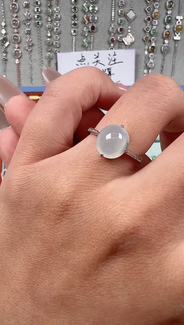 【闪购商品】翡翠戒指银S925镶嵌天然缅料保a保真保天然