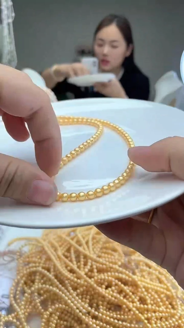 颈饰未镶嵌淡水珍珠4mm+黄色系小米