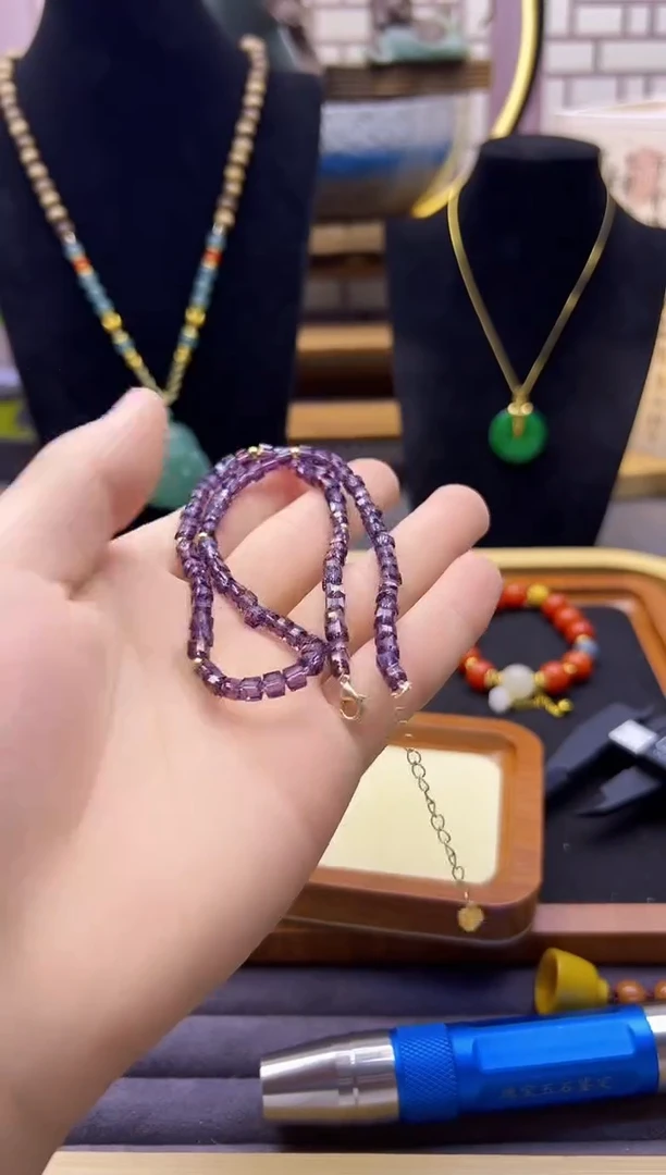 14K金镶嵌颈饰紫晶X208