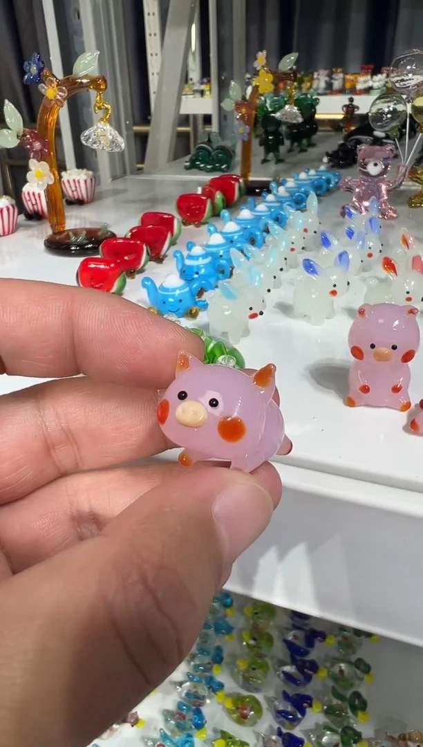 手工艺品琉璃小*小猪