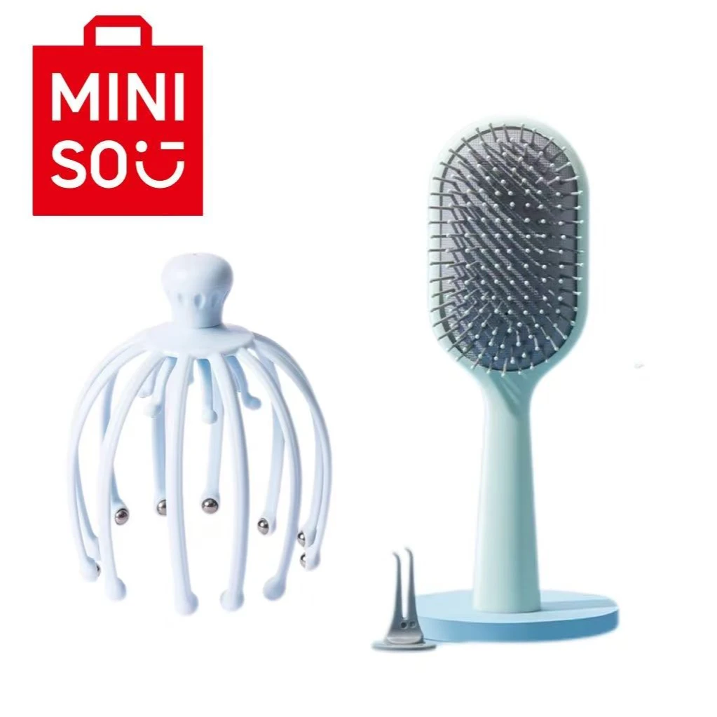 【专属】名创优品双重滚珠头部按摩器+立式长柄气囊梳