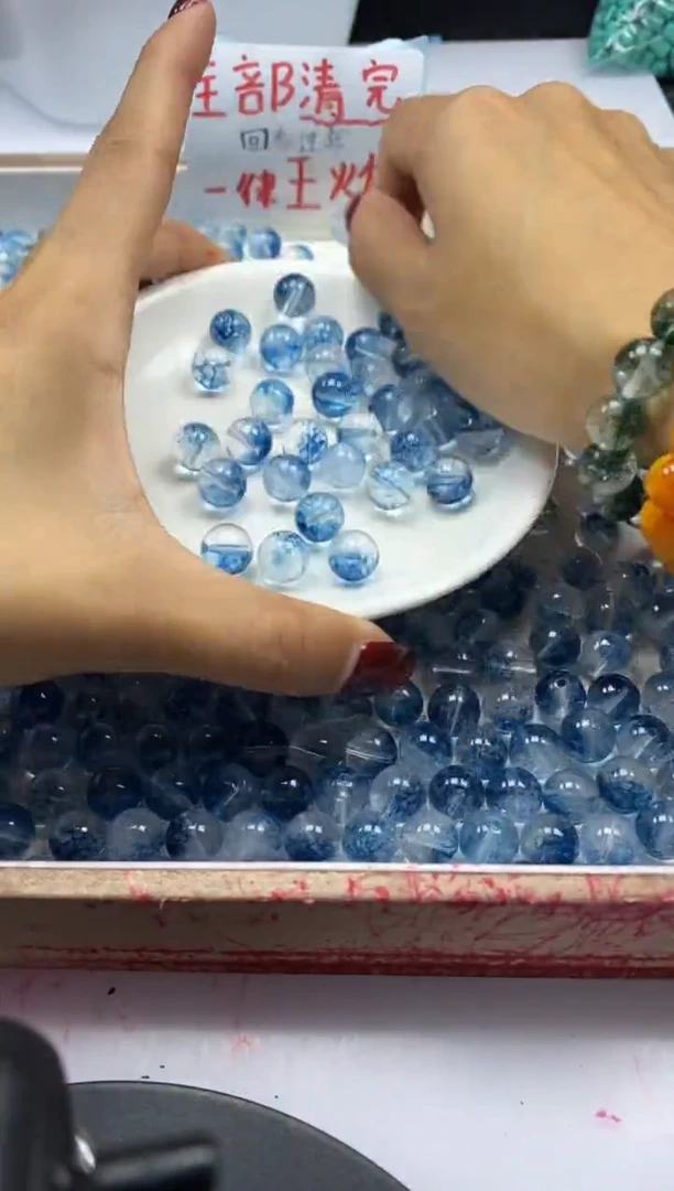 【闪购商品】水晶颈饰未镶嵌w129蓝幽灵烤色10mm*10颗