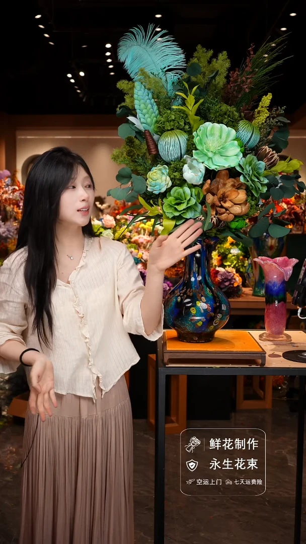 琉璃手工艺品手工花器花束空运包邮送货上门-以图片为准