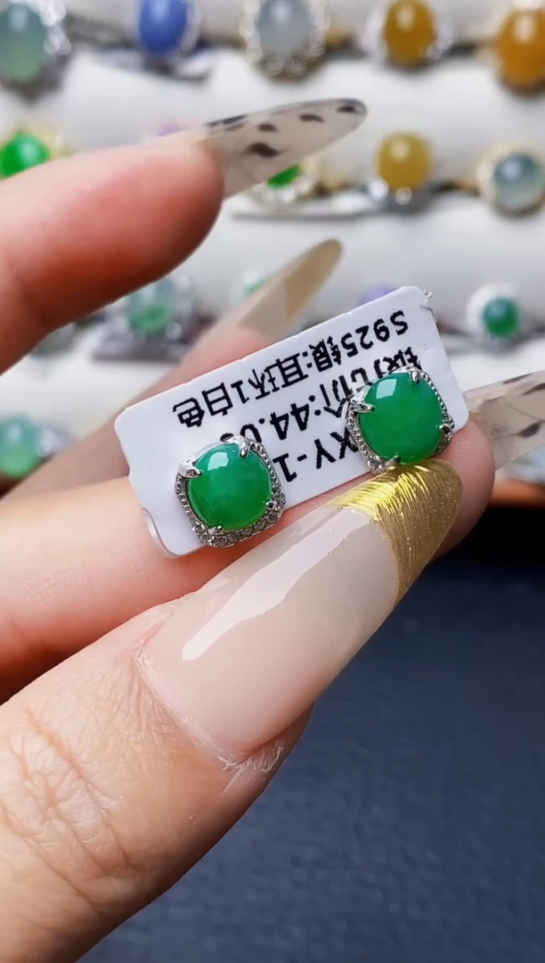 银S925镶嵌戒指翡翠5643
