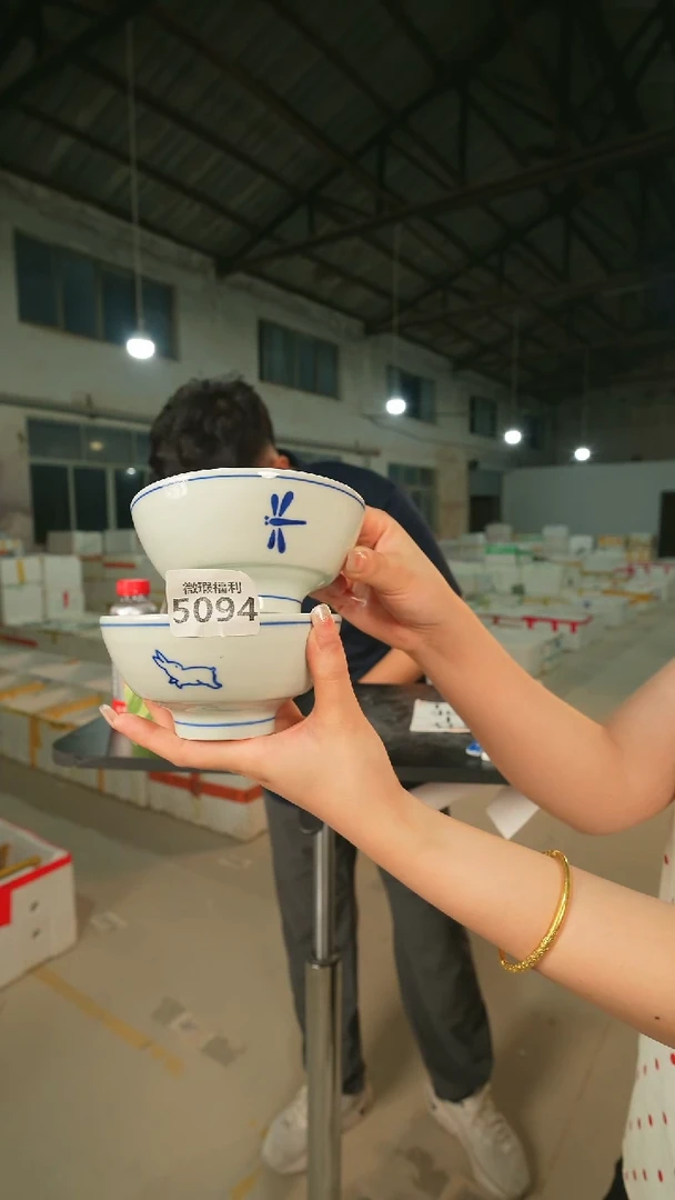陶瓷2只装景德镇高温釉下手绘陶瓷