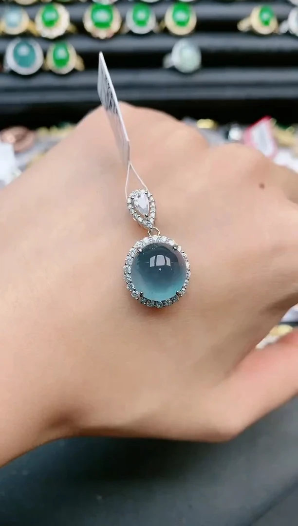 翡翠戒指银S925镶嵌1111