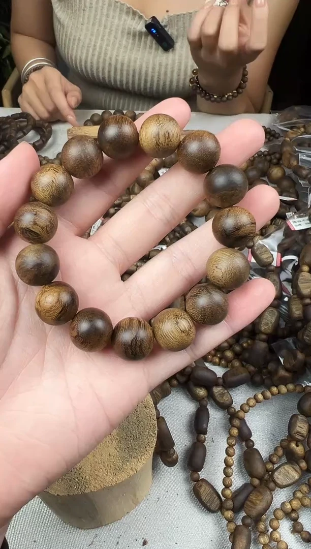 手串沉香天然野单圈圆珠卡14-21克发一条 收藏级