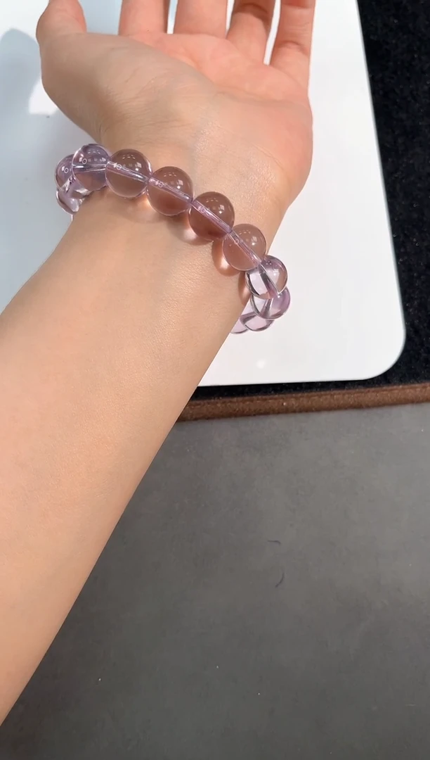 水晶手链未镶嵌31号GHZ玻利维亚紫水单圈12mm