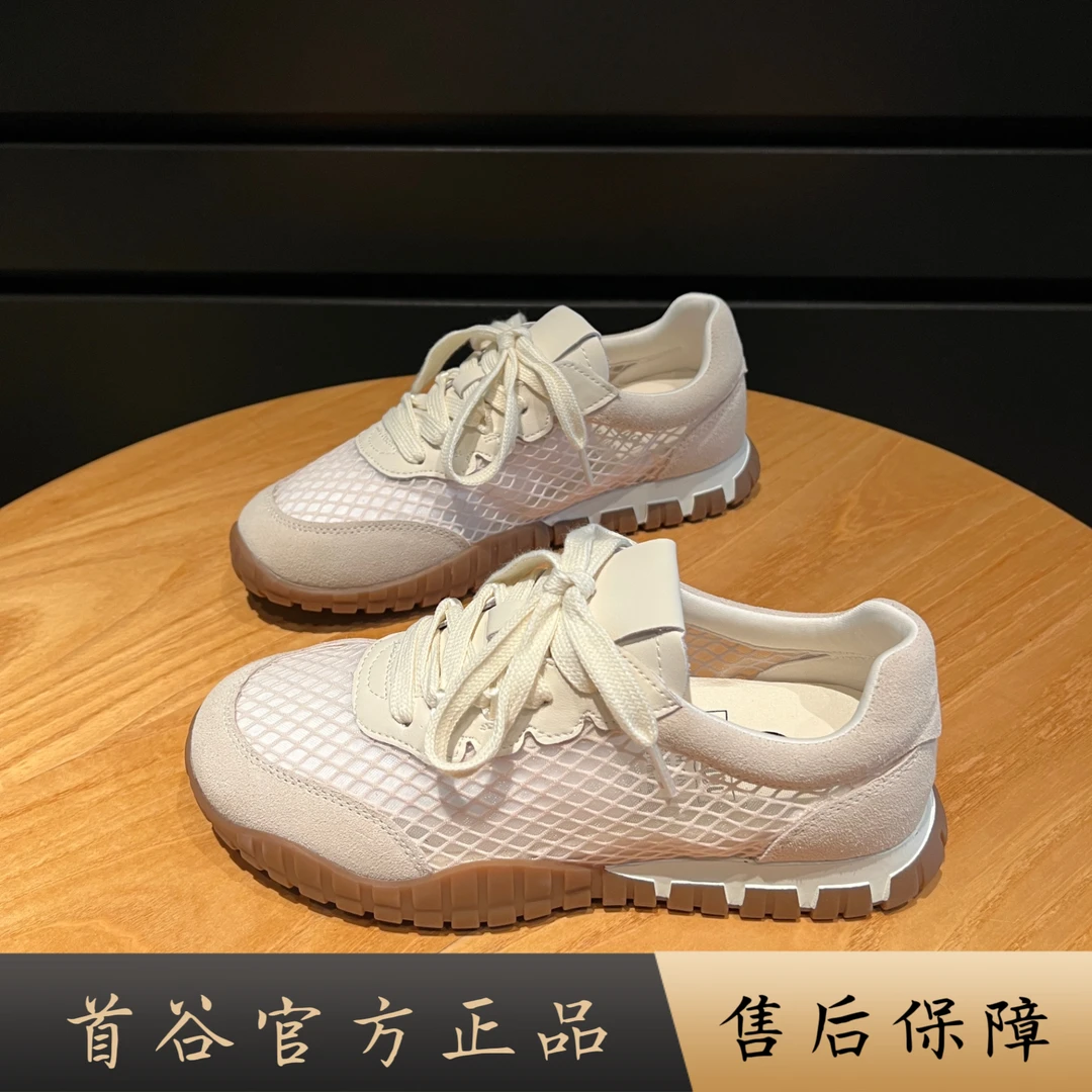 首谷臻选夏季单网透气芭蕾德训鞋女款2025新款厚底超火百搭休闲鞋