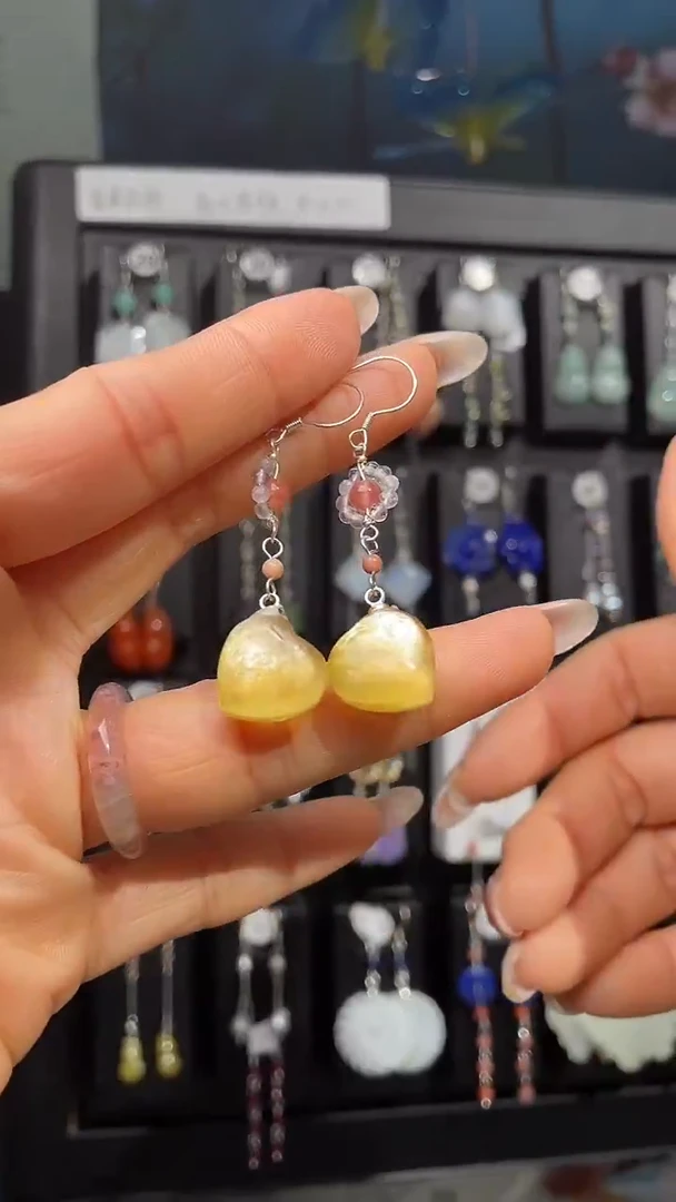 银S925镶嵌耳饰紫晶?***生好事发生微瑕