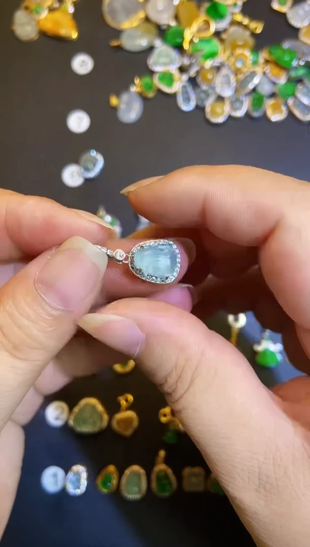 吊坠(不含链)银S925镶嵌翡翠1