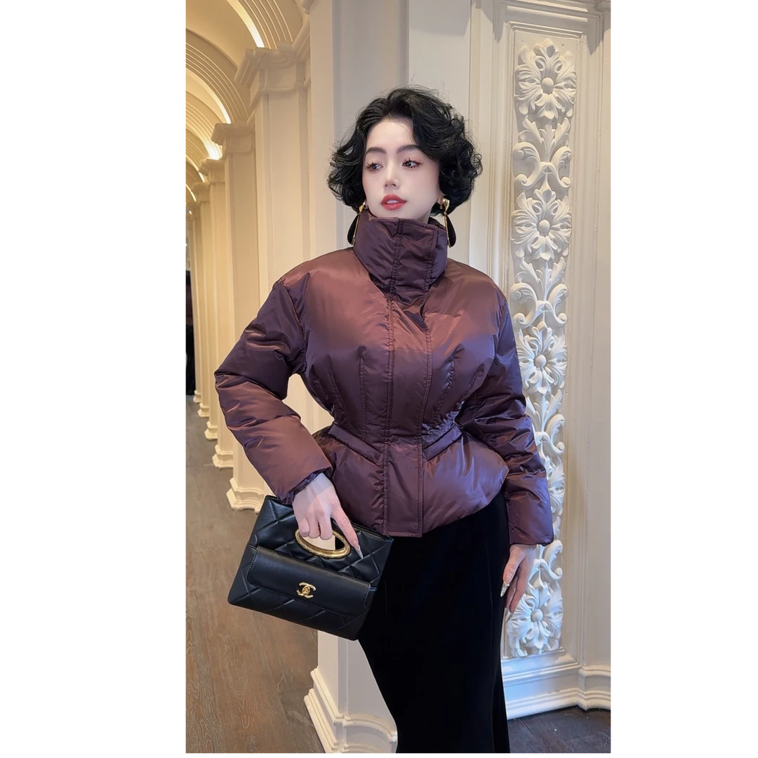 LYXJ【艾曼琳小姐】秋冬设计感紫色气质羽绒服11558