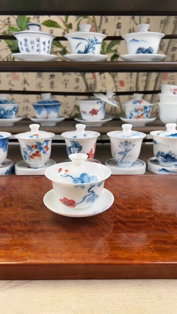 全品山茶花80ml三才盖碗