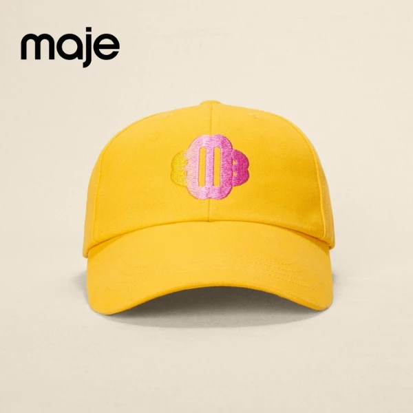 Maje经典款时尚色渐变色刺绣鸭舌球帽MFABO00285