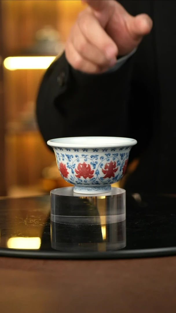 ?*天 景德镇手工手绘茶器  釉里红