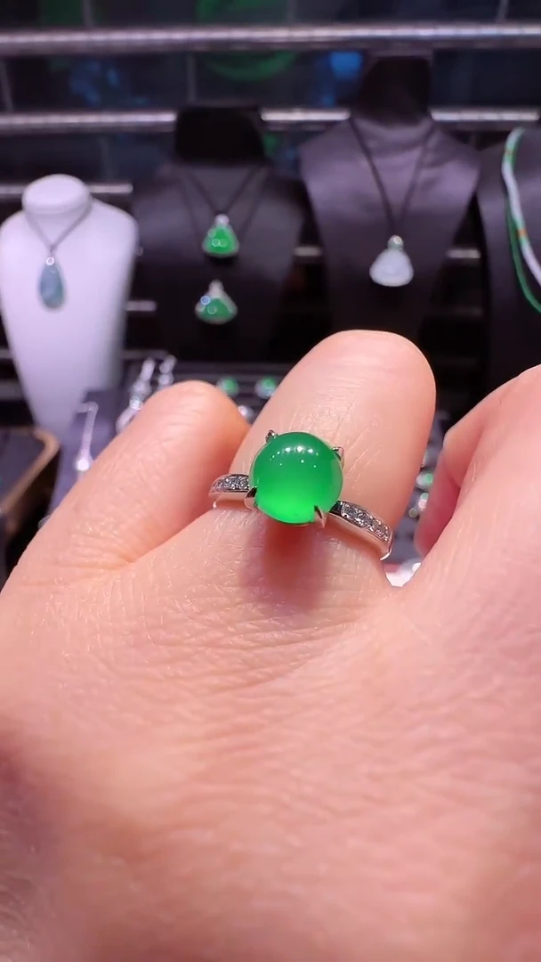 【闪购商品】翡翠戒指18K金镶嵌戒指