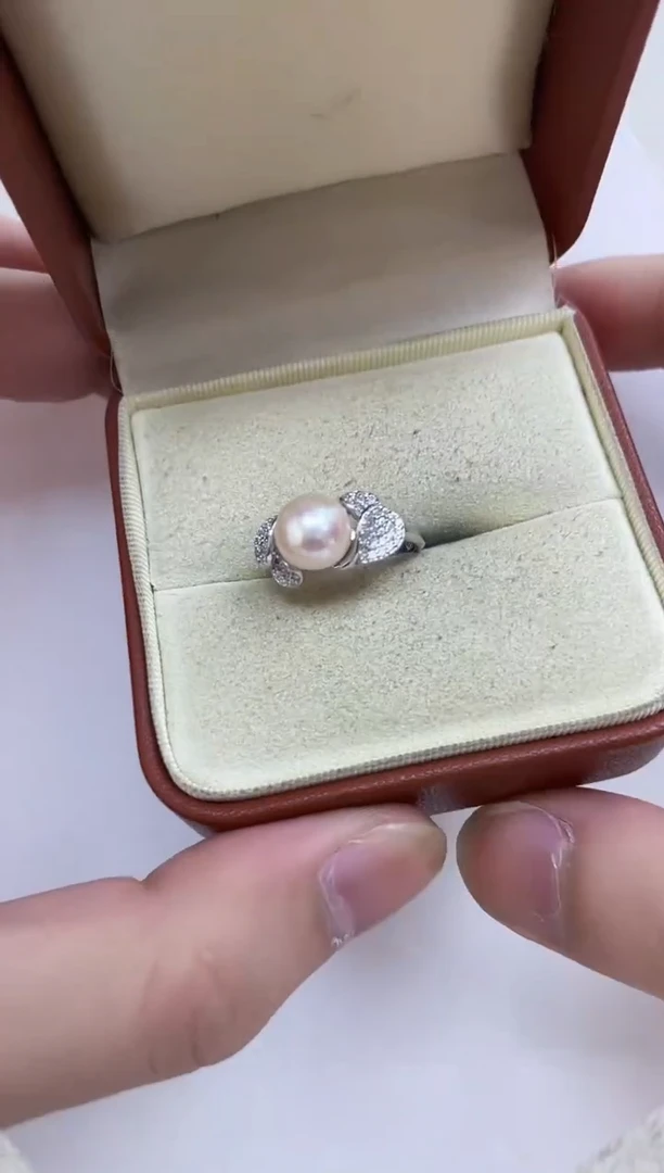 银S925镶嵌海水珍珠戒指
