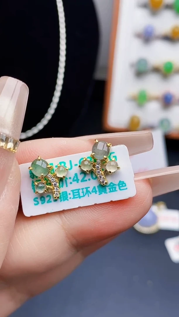 银S925镶嵌戒指翡翠3575