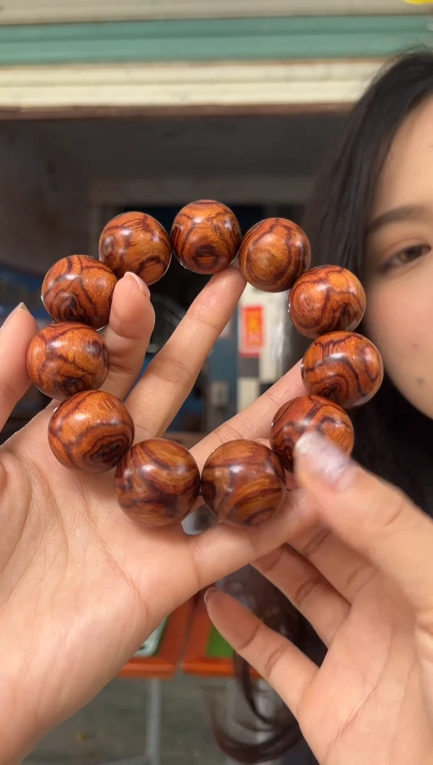 黄花梨/降香黄檀2.5对眼X纹海南黄花梨手串