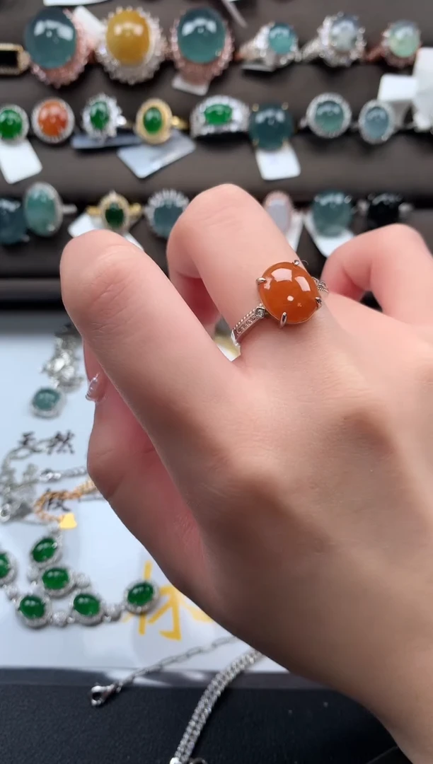 【闪购商品】翡翠戒指银S925镶嵌51241