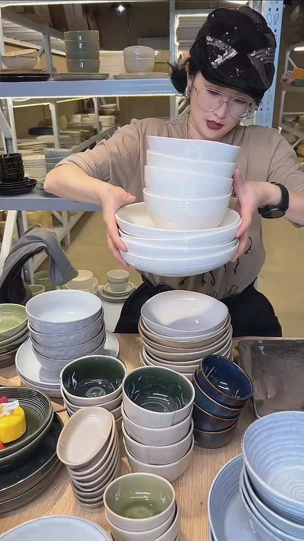 瓷60高温釉下彩陶瓷餐具默认微瑕