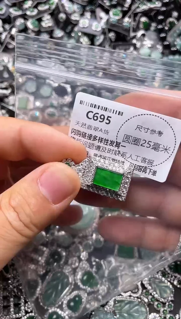 翡翠未镶嵌颈饰C695吊坠