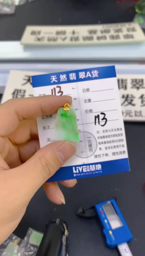 【闪购商品】翡翠颈饰18K金镶嵌天然A货翡翠