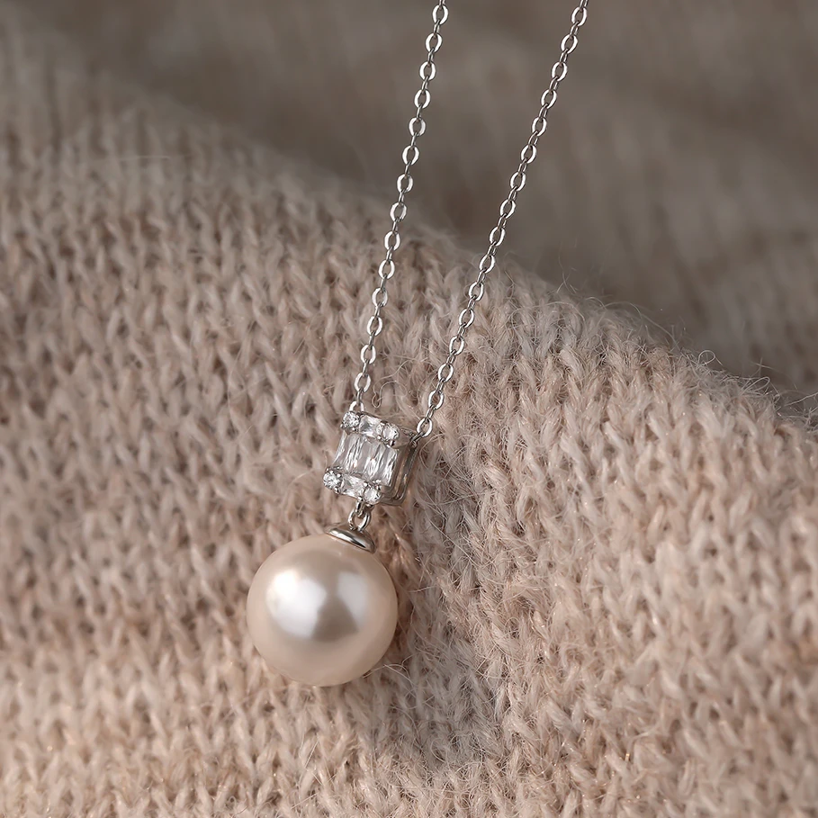 坠链均足银 999足银小方糖项链百搭时尚送礼吊坠项链轻奢锁骨链