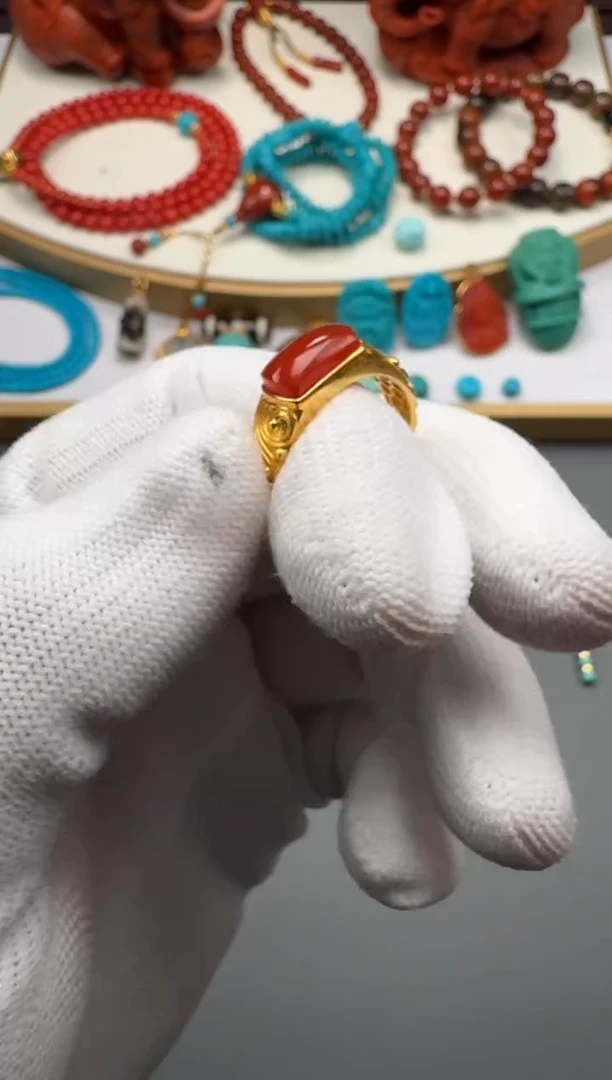 18K金镶嵌配饰南红玛瑙江***～1111