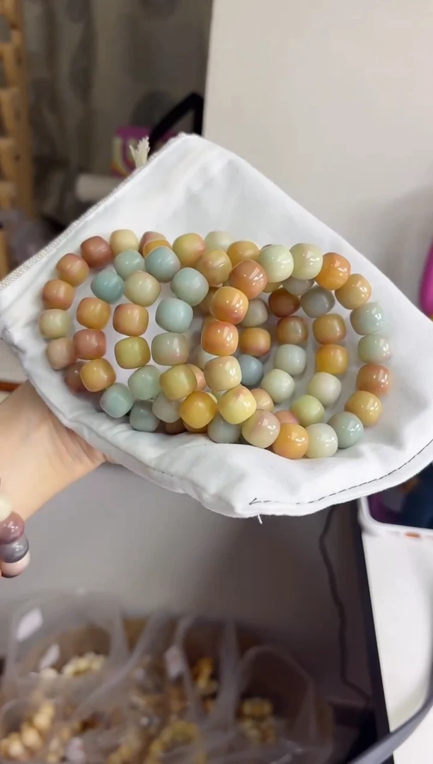 手串菩提根/象牙果沐s29马卡龙干磨桶珠12*14mm手串随机