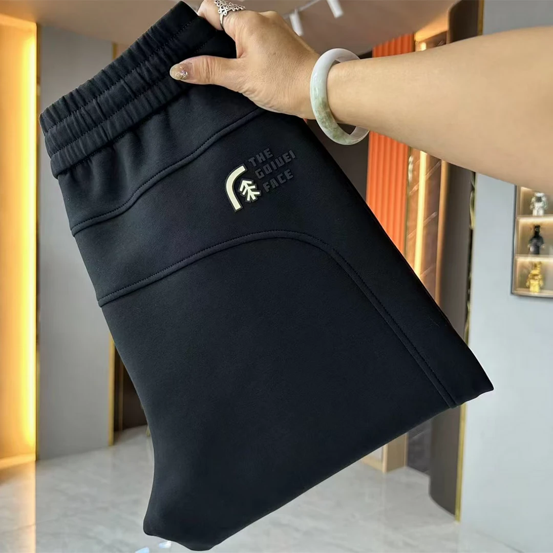 新款春季男士高档卫裤刺绣烫印男裤潮男帅气高品质束脚裤子