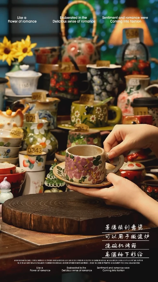 陶瓷景德镇高温釉下彩手工手绘款式