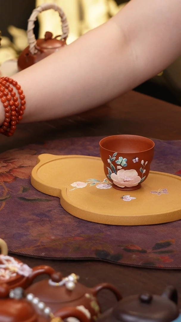 原矿紫砂手工朱泥杯子