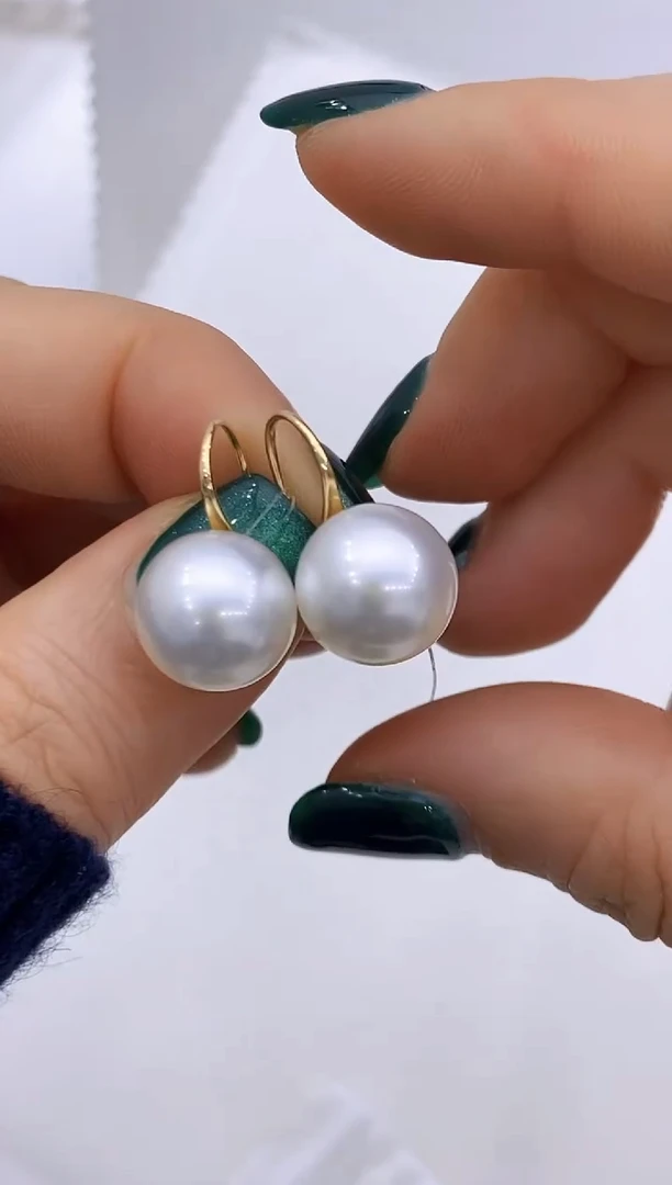 【闪购商品】海水珍珠耳饰18K金镶嵌167 12-13mm