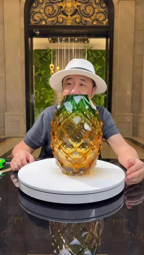 【闪购商品】茶宠AJ05724金绿色菠萝花器