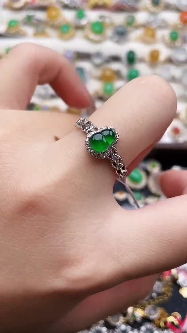 银S925镶嵌戒指翡翠43