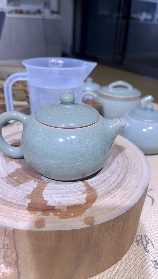 瓷片原生态原矿青绿西施壶65号