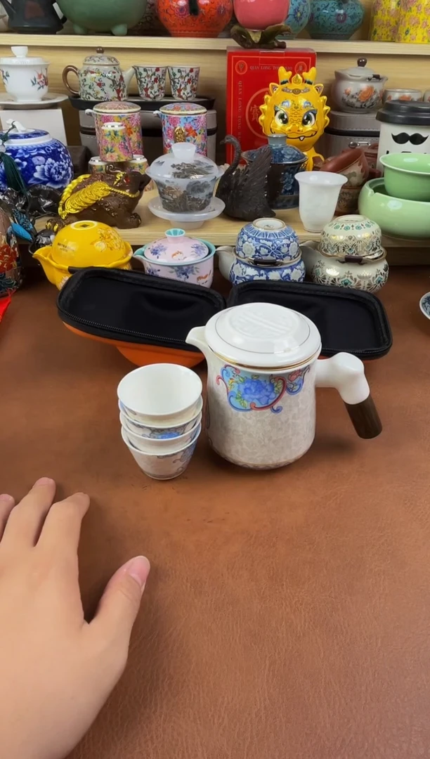 陶瓷茶具摆件旅行套组