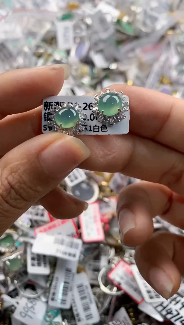 银S925镶嵌戒指翡翠333----3
