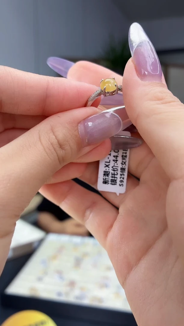 银S925镶嵌戒指翡翠1111111